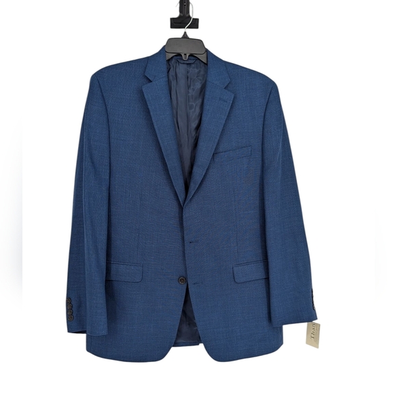 19922 Lauren Ralph Lauren # Button Blazer Blue size 44L preppy classic nautical - Picture 1 of 9